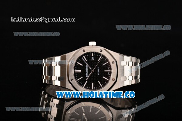 Audemars Piguet Royal Oak 41MM Miyota 9015 Automatic Full Steel with Black Dial and White Stick Markers - Click Image to Close